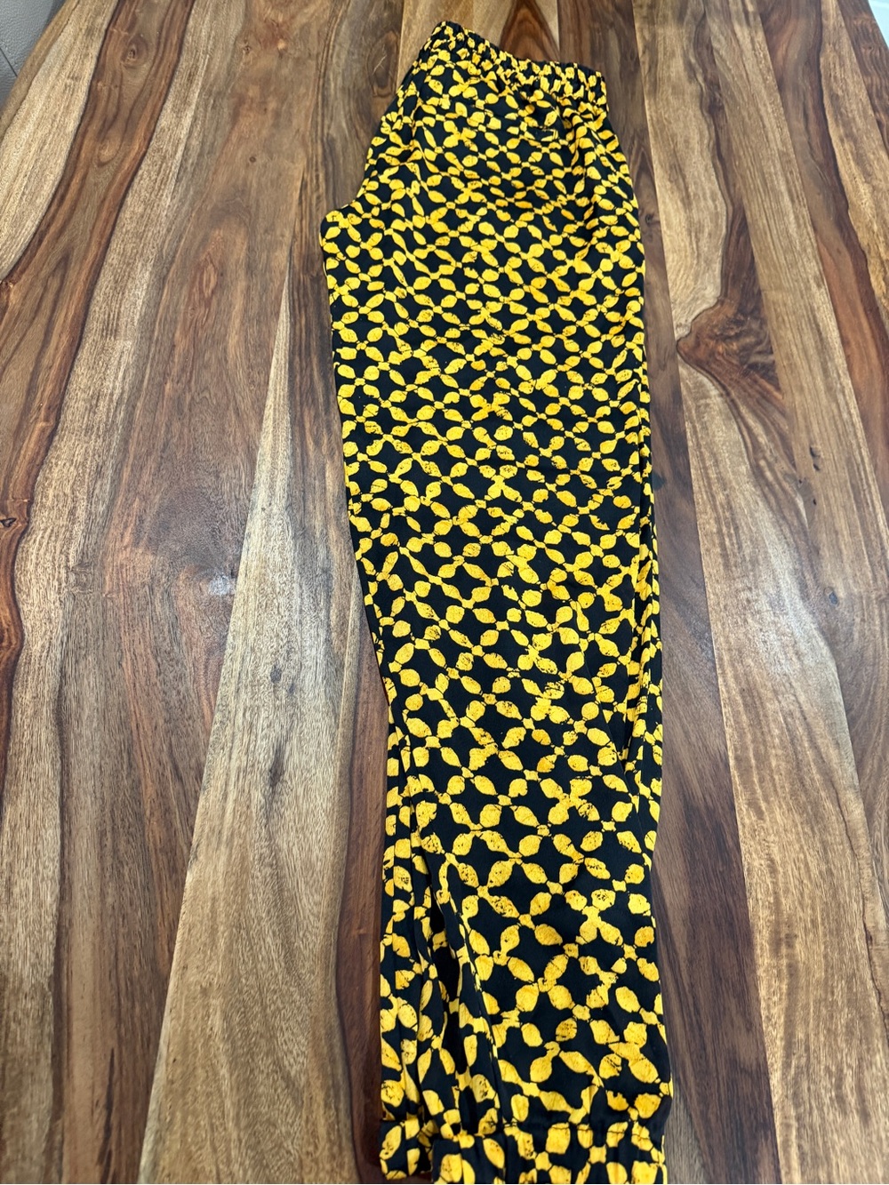 Michael Kors Black Maxi Skirt with Yellow Floral Motif